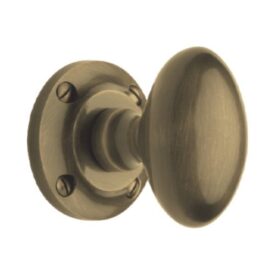 Suffolk V960-AT Antique Brass Oval Mortice Door Knobs - Brass Door