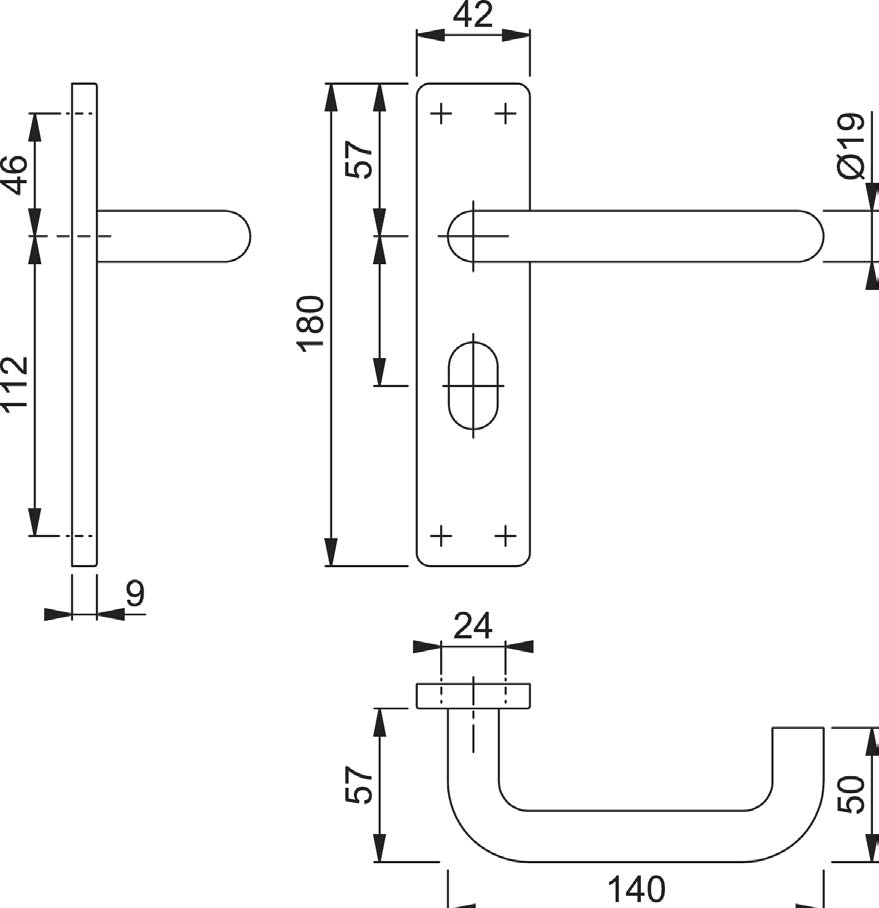 AR361/14-SSS Bathroom Lever Handle Set On Backplate – Oval – Proline ...